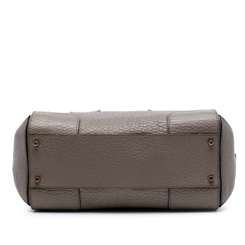 Burberry Small Grained Leather Heritage Gladstone Satchel Grey Leather Very good condition - Inside View