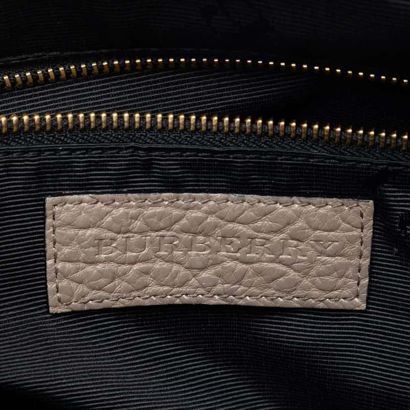 Burberry Small Grained Leather Heritage Gladstone Satchel Grey Leather Very good condition - Box View