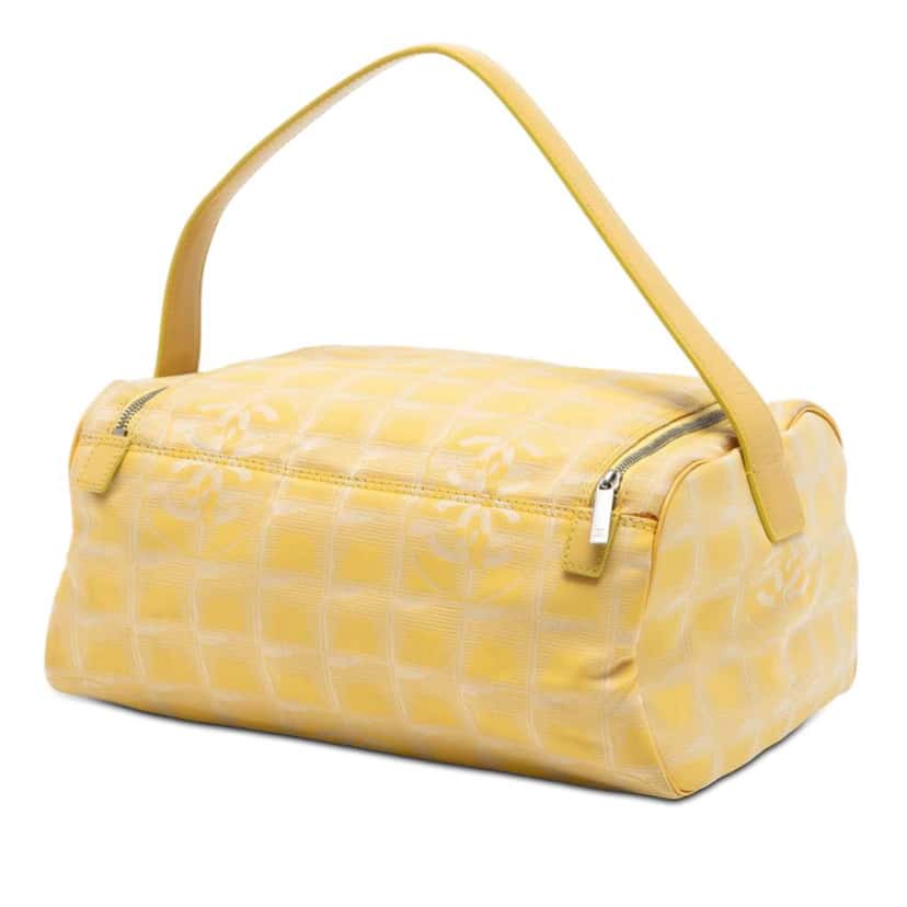 Chanel New Travel Line Nylon Vanity Bag Yellow Very good condition - Back View