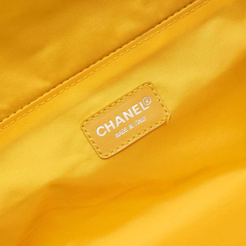 Chanel New Travel Line Nylon Vanity Bag Yellow Very good condition - Box View