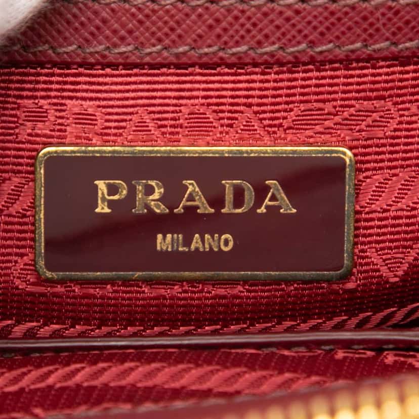Prada Medium Saffiano Lux Galleria Double Zip Satchel Red Leather Good condition - Box View