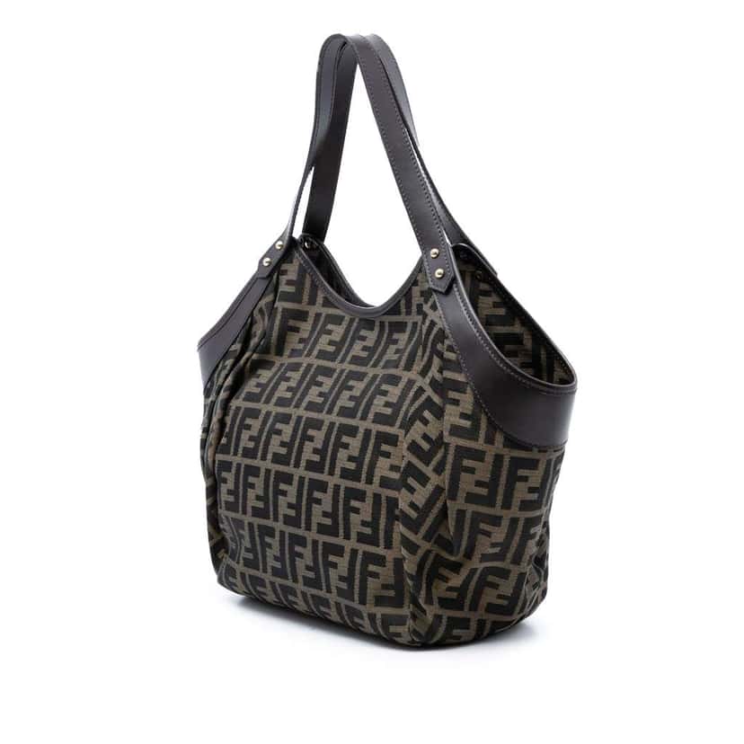 Fendi Zucca Canvas Chef Tote Brown Canvas Very good condition - Back View