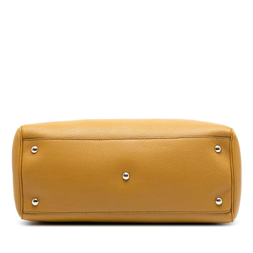 Gucci Medium Calfskin Bamboo Shopper Satchel Yellow Leather Very good condition - Inside View