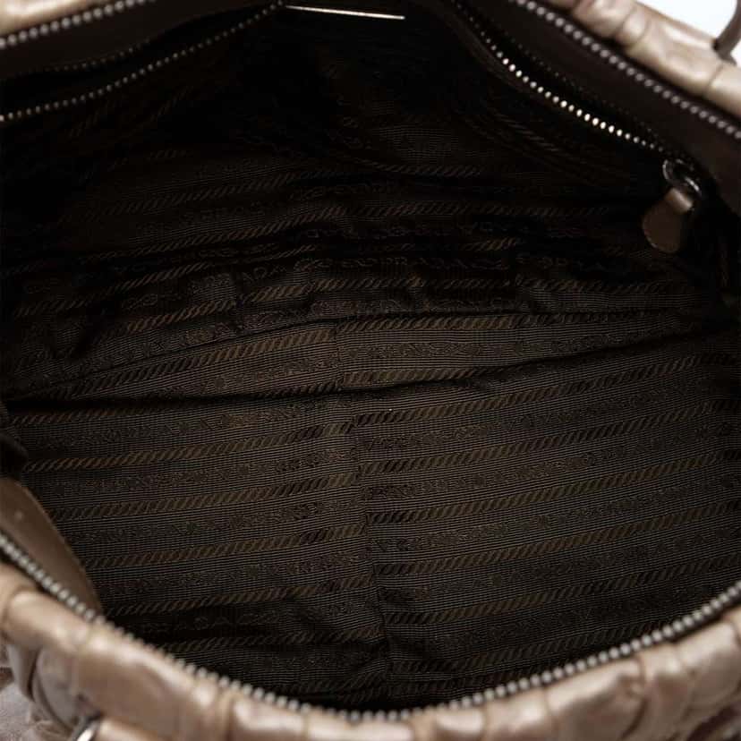 Prada Nappa Gaufre Satchel Gold Leather Very good condition - Model View