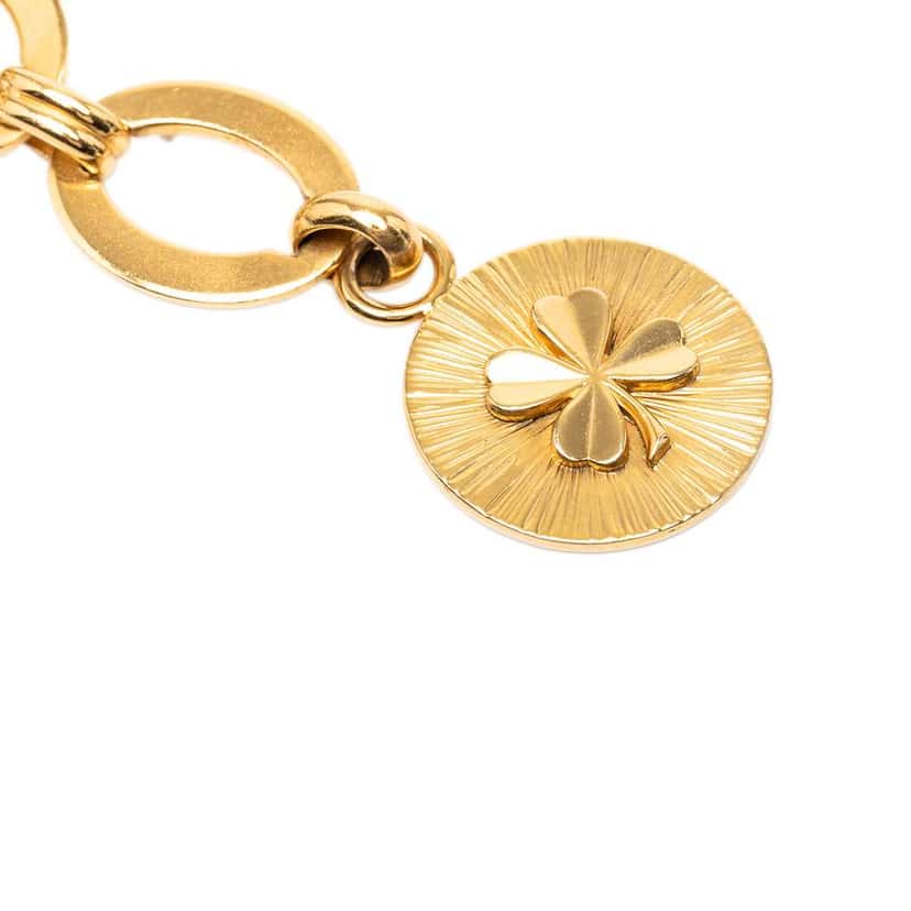 Chanel Gold Plated Clover Medallion Chain Belt Gold Metal Very good condition - Back View