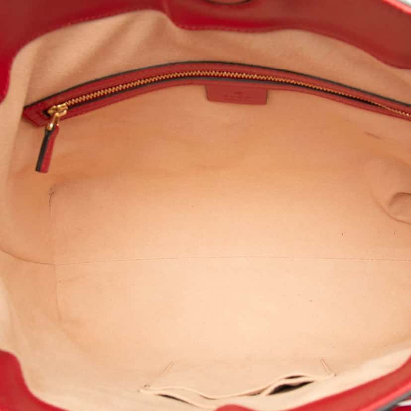 Gucci Guccissima Linea A Fold Over Satchel Red Leather Very good condition - Model View