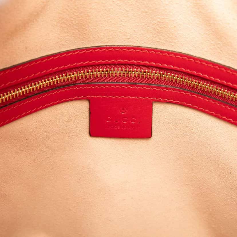 Gucci Guccissima Linea A Fold Over Satchel Red Leather Very good condition - Box View
