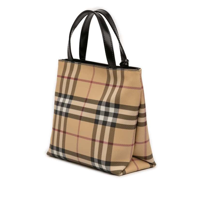 Burberry House Check Canvas Handbag Beige Canvas Very good condition - Back View