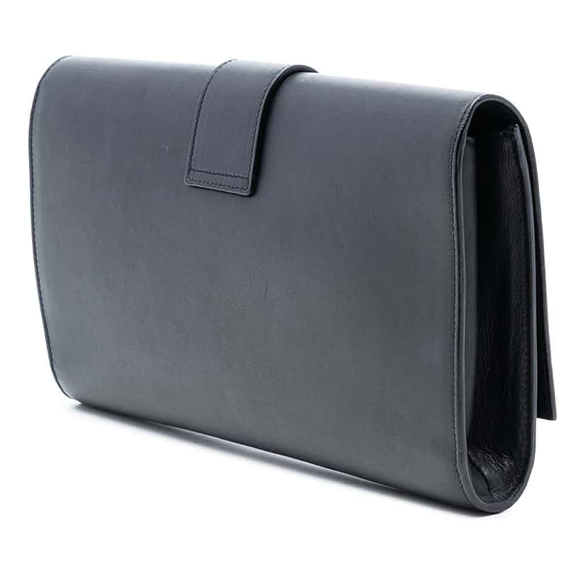 Saint Laurent Leather Chyc Ligne Clutch Black Leather Very good condition - Back View