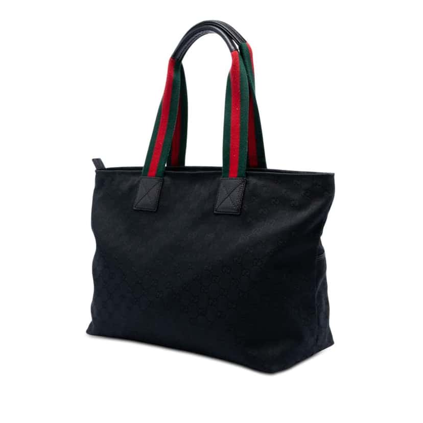Gucci GG Canvas Web Tote Black Canvas Very good condition - Back View