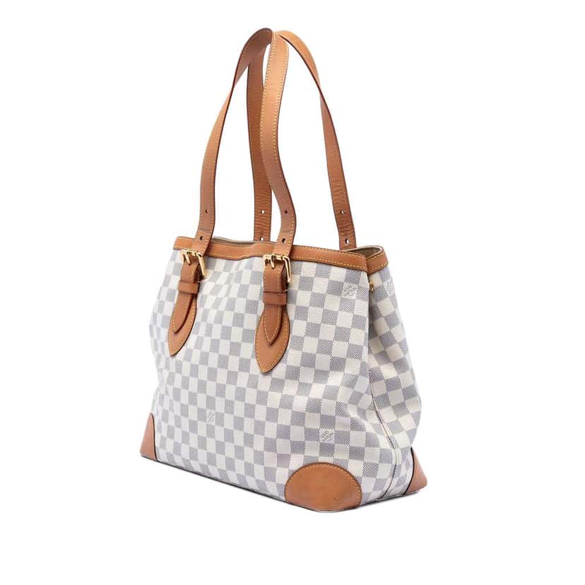 Louis Vuitton Damier Azur Hampstead MM White Very good condition - Back View