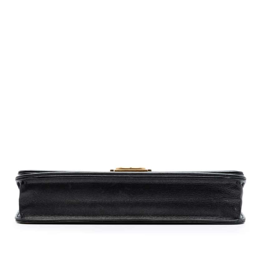 Chanel Quilted Lambskin Double Stitch Boy Wallet On Chain Black Leather Very good condition - Inside View