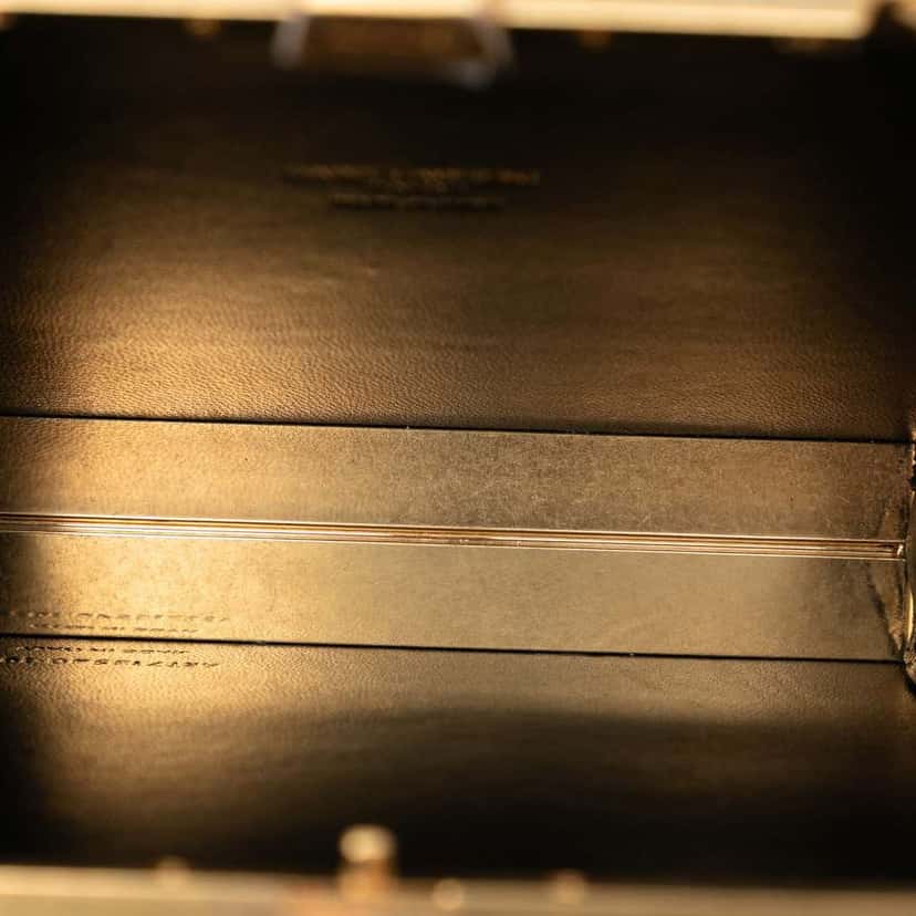 Saint Laurent Acrylic Tuxedo Box Clutch on Chain Beige Very good condition - Model View