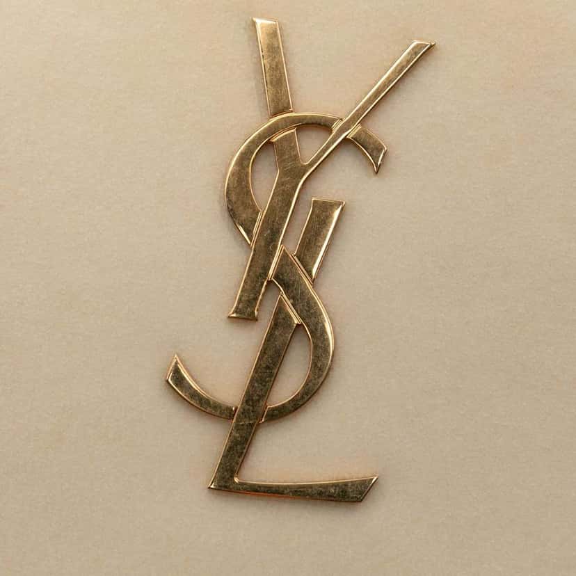 Saint Laurent Acrylic Tuxedo Box Clutch on Chain Beige Very good condition - Box View