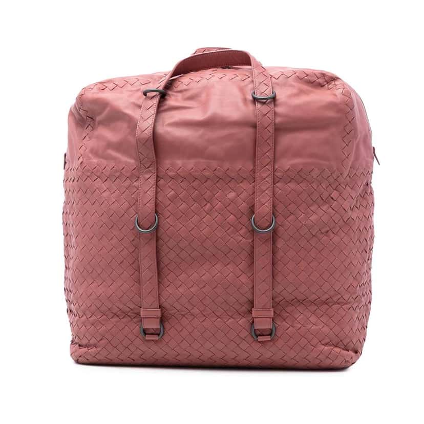 Bottega Veneta Nappa Intrecciato Handbag Pink Leather Very good condition - Front View