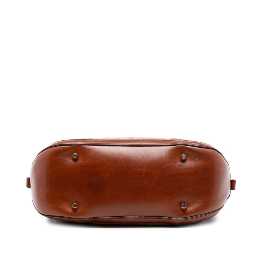 Burberry Small Leather Trimmed House Check Canvas Bridle Orchard Satchel Brown Canvas Very good condition - Inside View