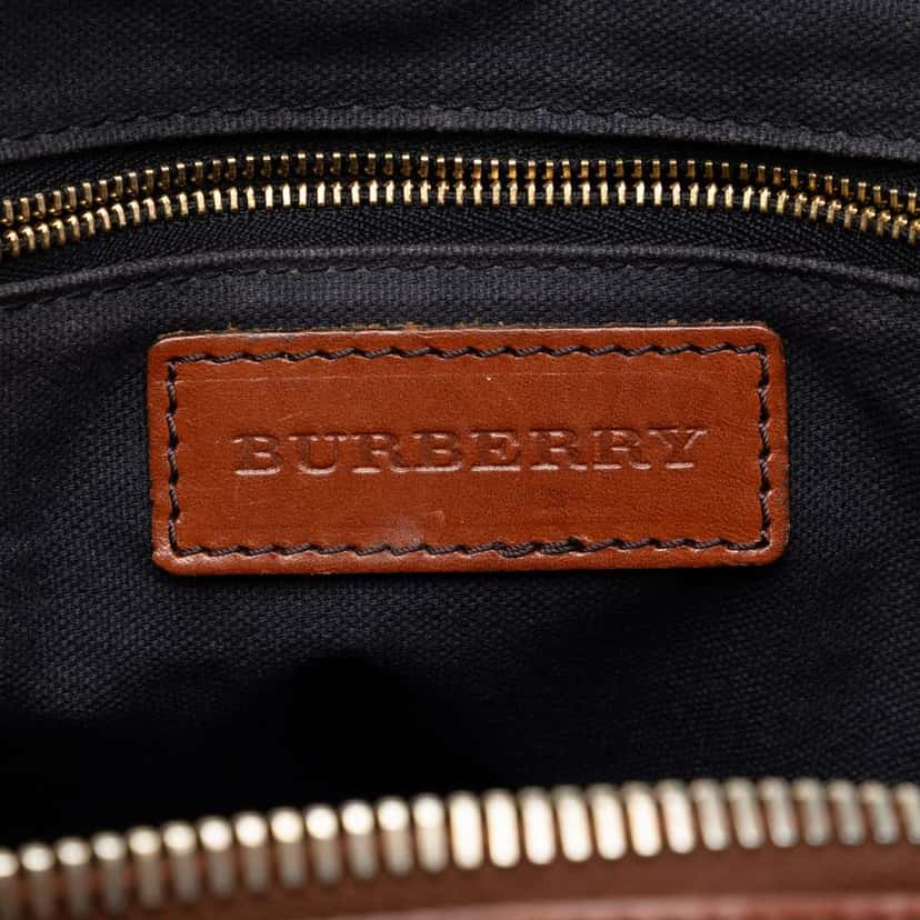 Burberry Small Leather Trimmed House Check Canvas Bridle Orchard Satchel Brown Canvas Very good condition - Box View