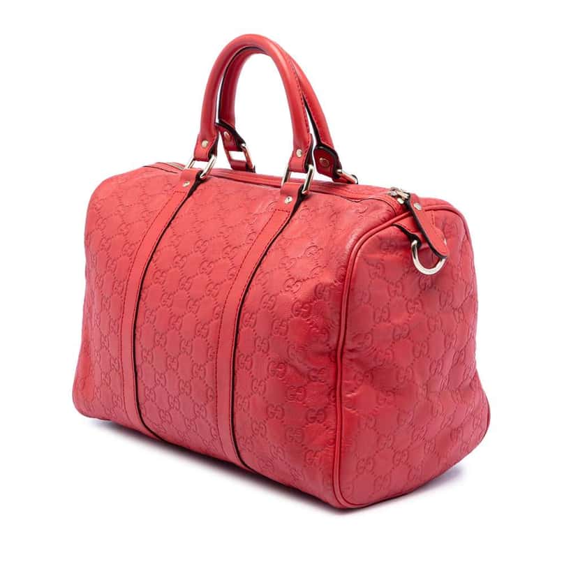Gucci Medium Guccissima Joy Boston Bag Red Leather Very good condition - Back View