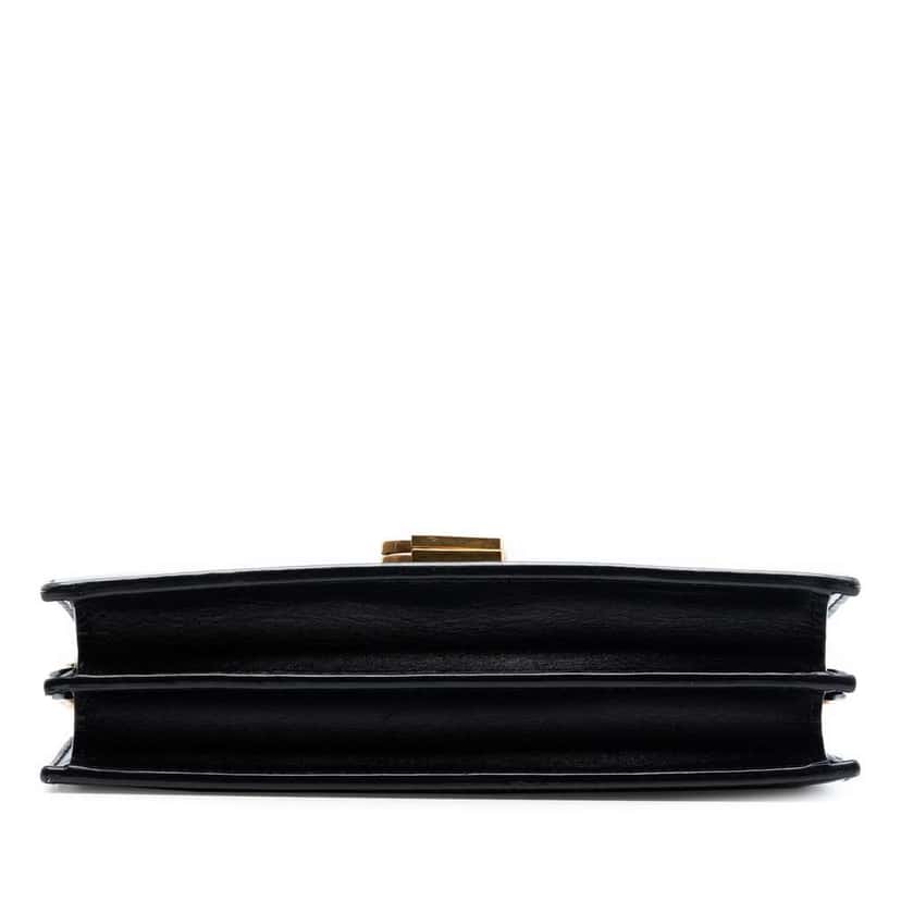 Saint Laurent Smooth Calfskin Monogram Cassandra Clasp Bag Black Leather Very good condition - Inside View
