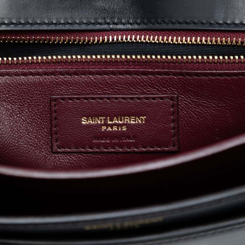 Saint Laurent Smooth Calfskin Monogram Cassandra Clasp Bag Black Leather Very good condition - Box View