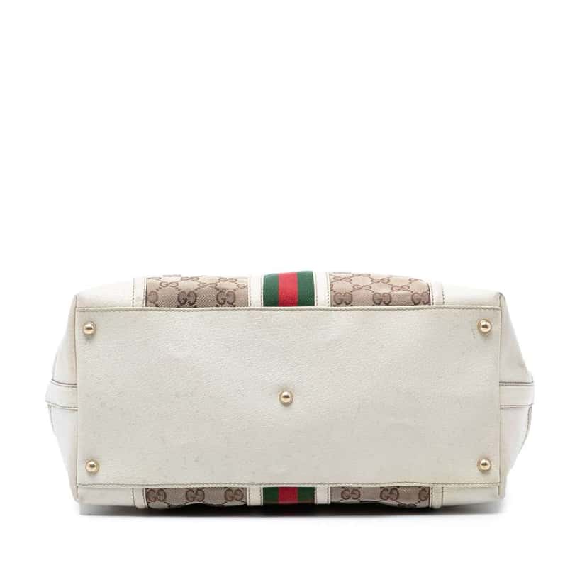 Gucci GG Canvas Web Treasure Boston Bag Beige Canvas Very good condition - Inside View