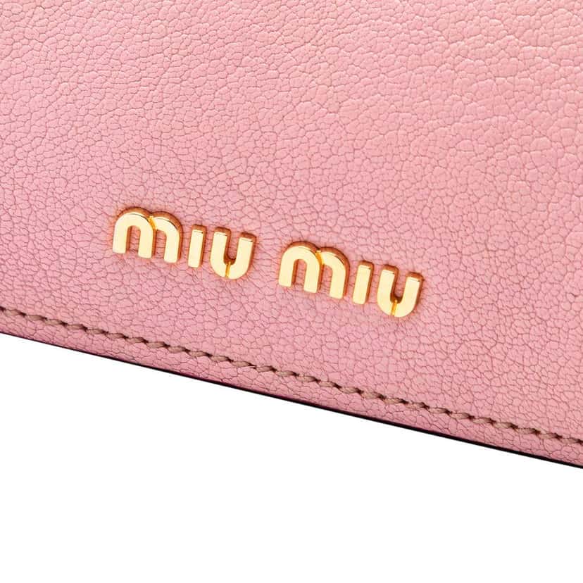 Miu Miu Bicolor Goatskin Madras Satchel Pink Leather Very good condition - Box View
