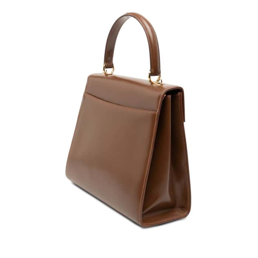 Gucci Calfskin Lady Lock Satchel Brown Leather Very good condition - Back View
