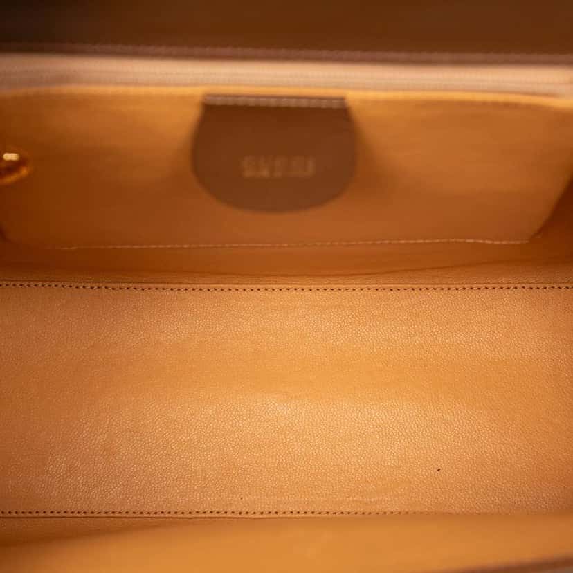 Gucci Calfskin Lady Lock Satchel Brown Leather Very good condition - Model View