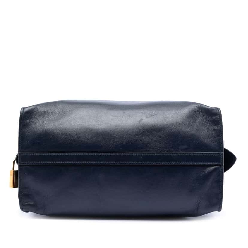 Prada Medium Saffiano Trimmed City Calf Greca Esplanade Satchel Blue Leather Very good condition - Inside View