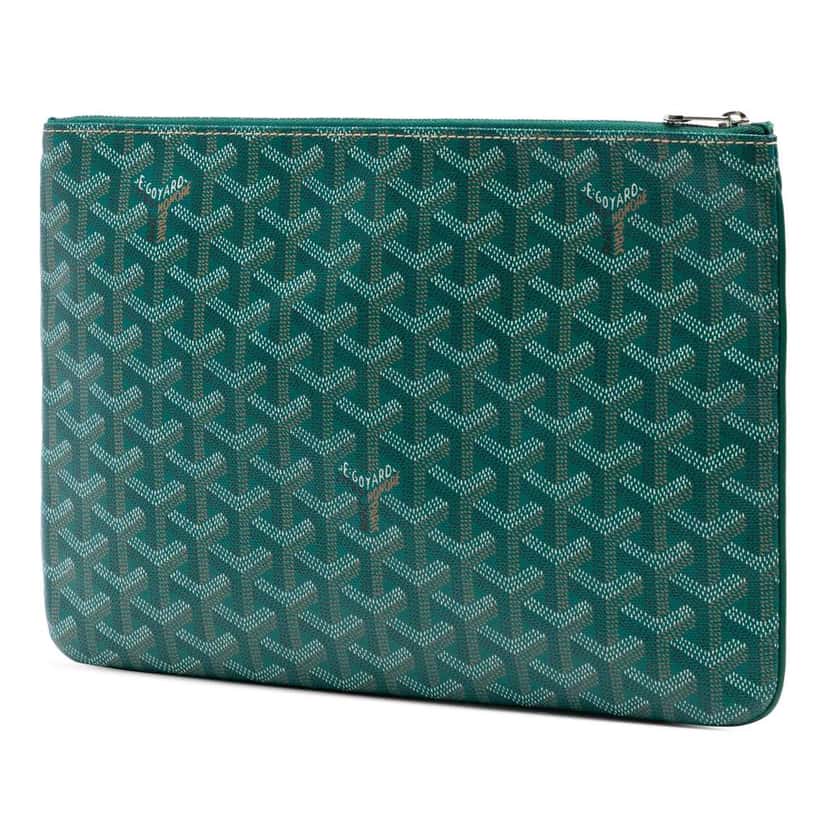 Goyard Goyardine Senat MM Green Canvas Very good condition - Back View