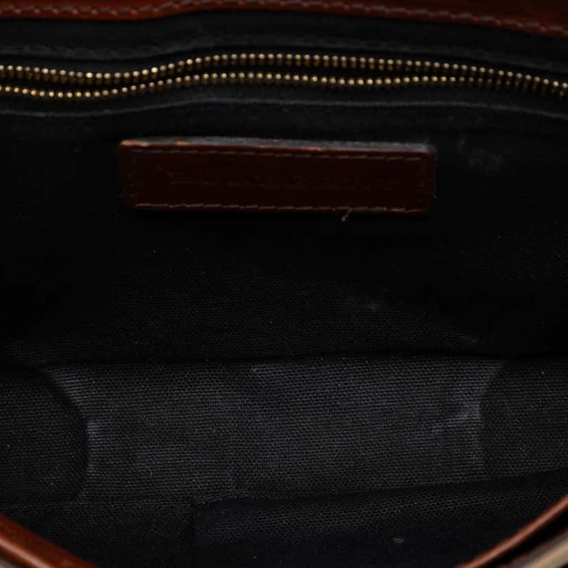 Burberry Leather and House Check Canvas Bridle Abbott Crossbody Brown Leather Very good condition - Model View