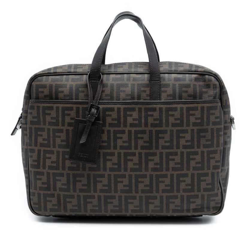 Fendi Zucca Coated Canvas Business Bag Brown Canvas Very good condition - Front View