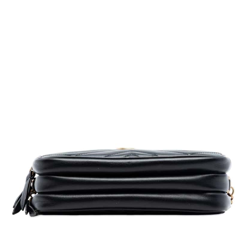 Gucci Mini GG Marmont Matelasse Leather Triple Zip Crossbody Black Leather Very good condition - Inside View