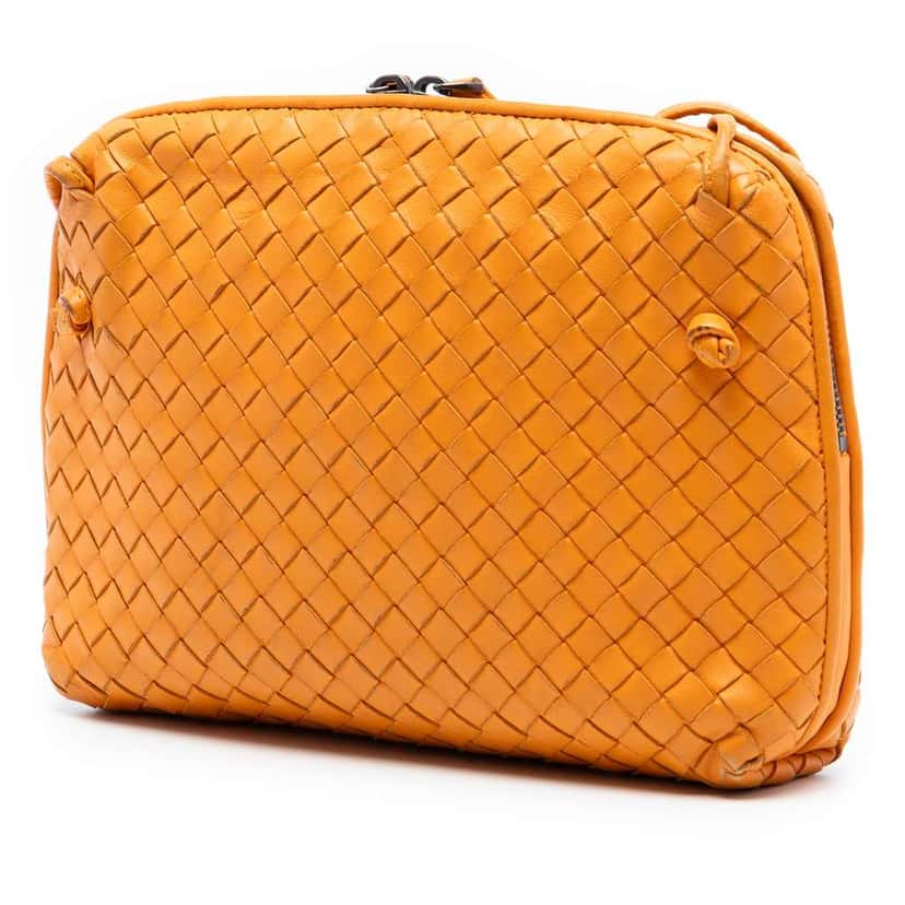 Bottega Veneta Nappa Intrecciato Nodini Crossbody Orange Leather Very good condition - Back View