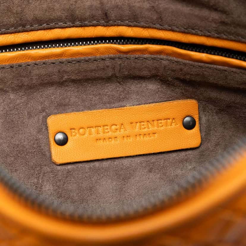 Bottega Veneta Nappa Intrecciato Nodini Crossbody Orange Leather Very good condition - Box View