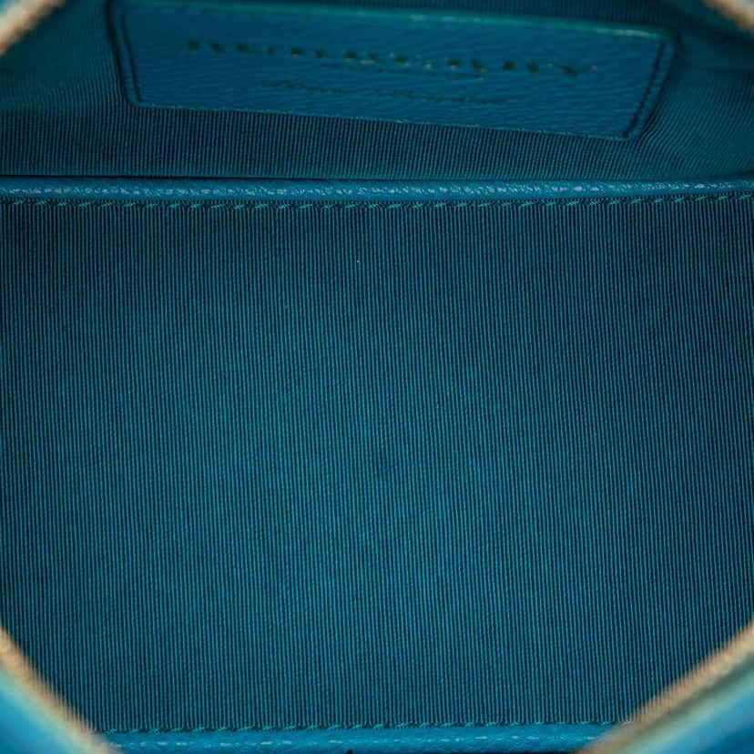 Burberry Mini Tricolour Grained Leather Prorsum Boston Bag Blue Leather Very good condition - Model View