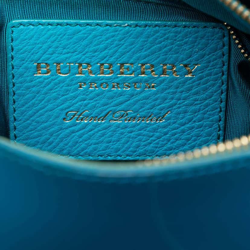 Burberry Mini Tricolour Grained Leather Prorsum Boston Bag Blue Leather Very good condition - Box View