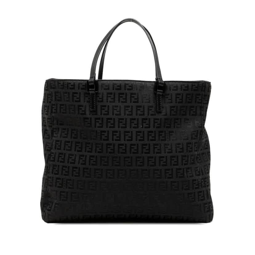 Fendi Zucchino Canvas Tote Black Canvas Very good condition - Front View