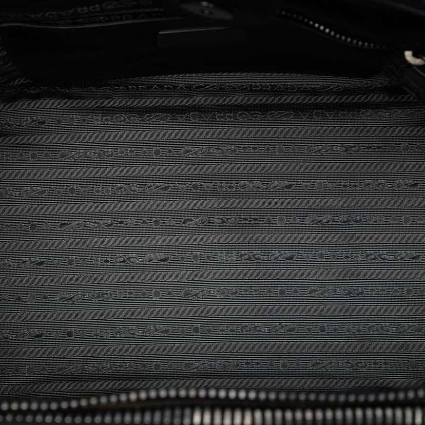 Prada Glace Calf Twin Pocket Double Handle Satchel Black Leather Very good condition - Model View