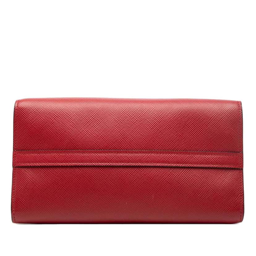 Prada Small Saffiano Cuir Monochrome Top Handle Tote Red Leather Very good condition - Inside View