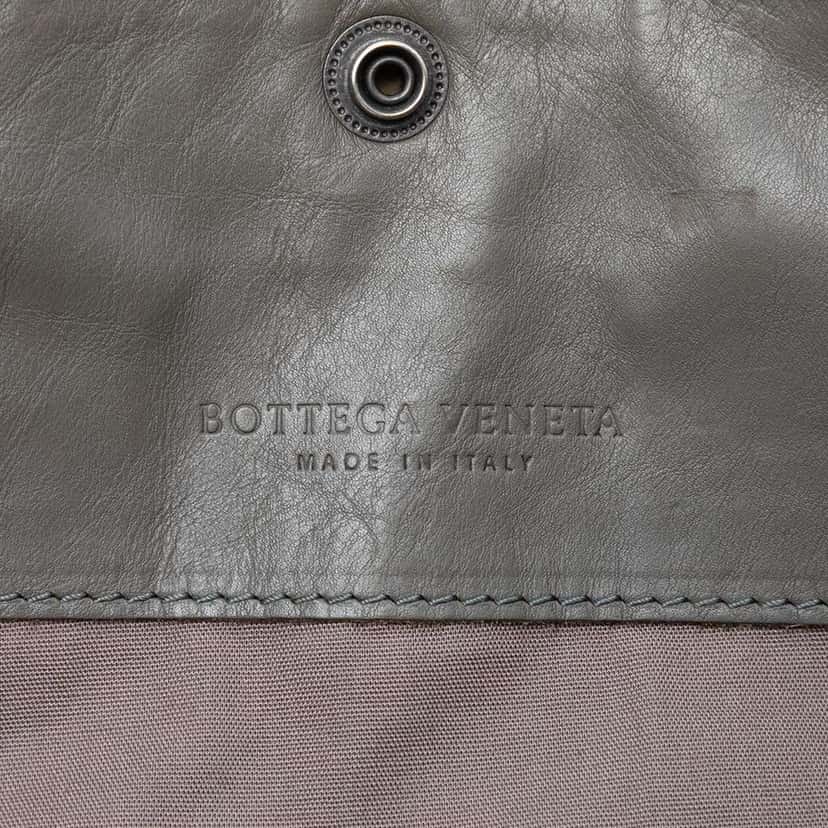 Bottega Veneta Intrecciato Trimmed Nappa Convertible Tote Grey Leather Very good condition - Box View