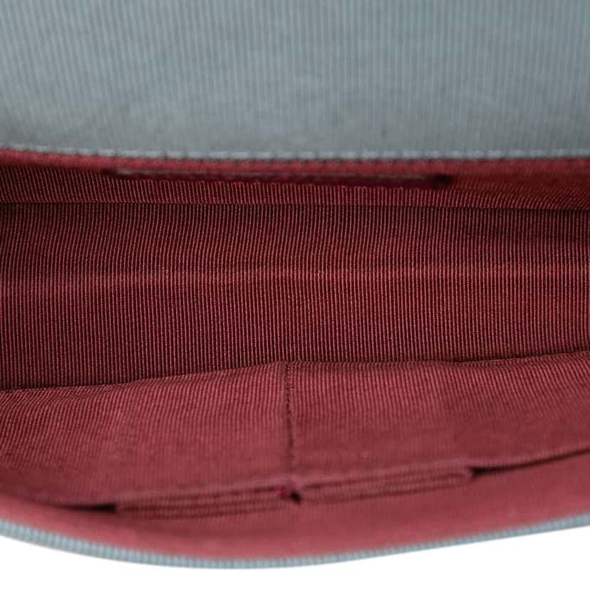 Chanel Small Quilted Metallic Lambskin Ballerine Flap Grey Leather Very good condition - Model View