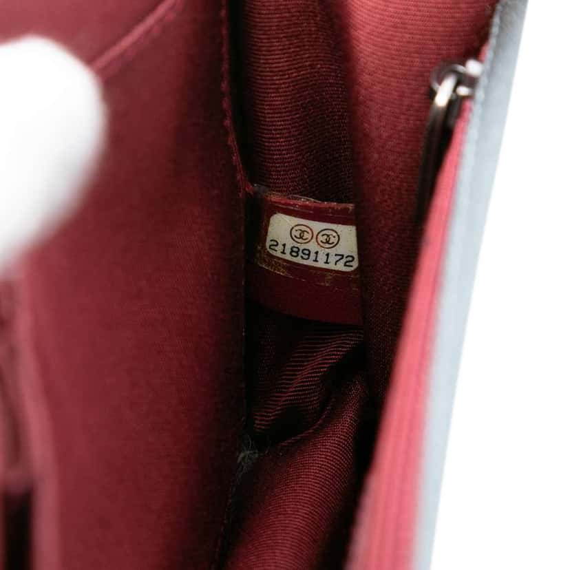 Chanel Small Quilted Metallic Lambskin Ballerine Flap Grey Leather Very good condition - Box View