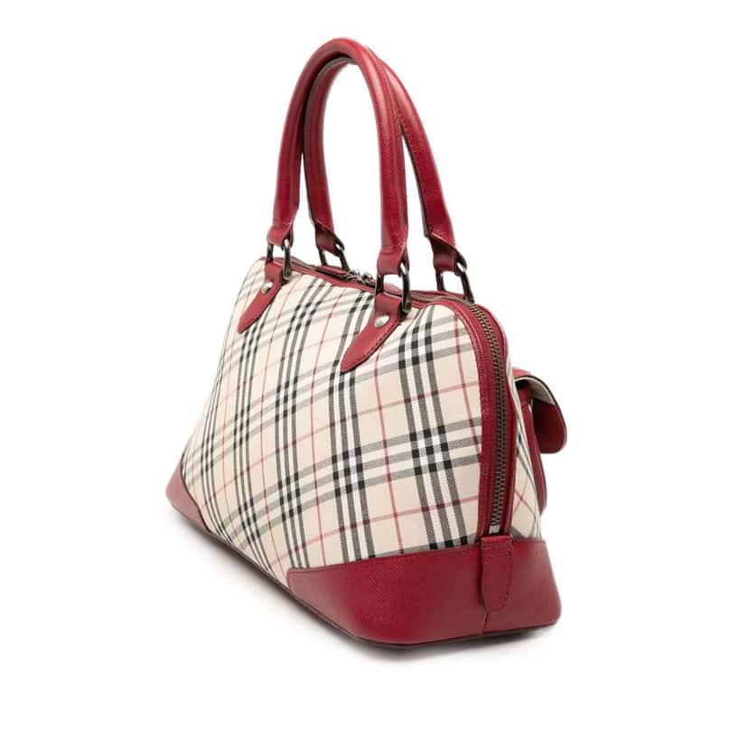 Burberry Nova Check Canvas Handbag Beige Canvas Very good condition - Back View