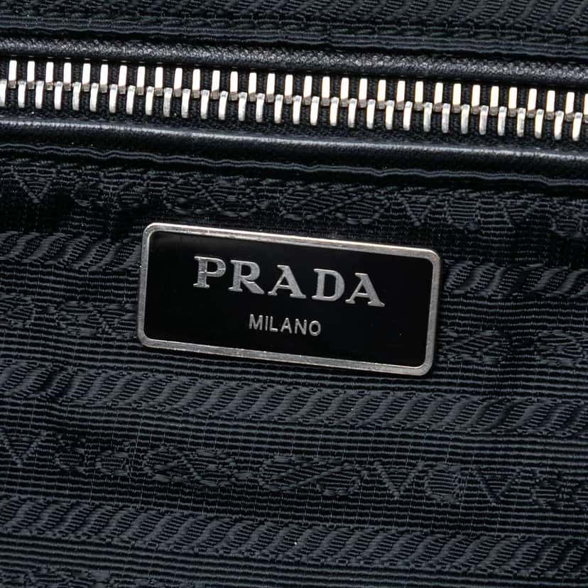 Prada Impuntu Tessuto Chain Flap Crossbody Black Very good condition - Box View