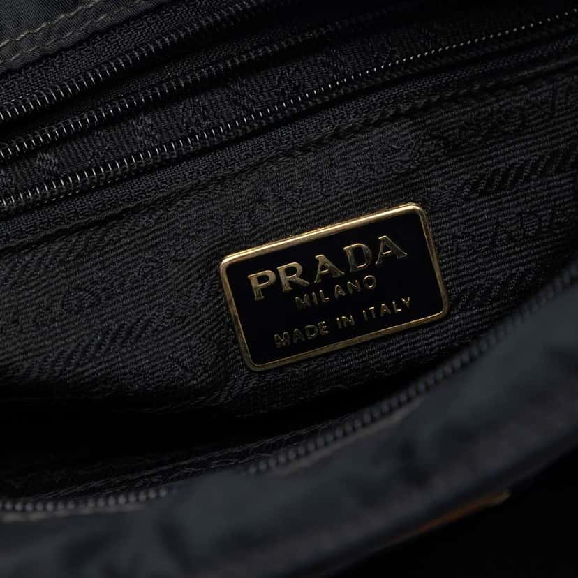 Prada Tessuto Metal Handle Bag Black Very good condition - Box View