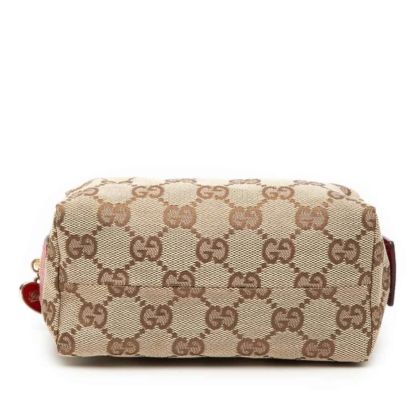 Gucci GG Canvas Cosmetic Pouch Beige Canvas Very good condition - Inside View