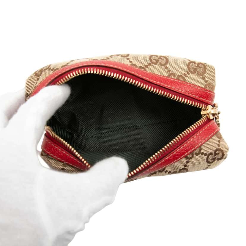 Gucci GG Canvas Cosmetic Pouch Beige Canvas Very good condition - Model View