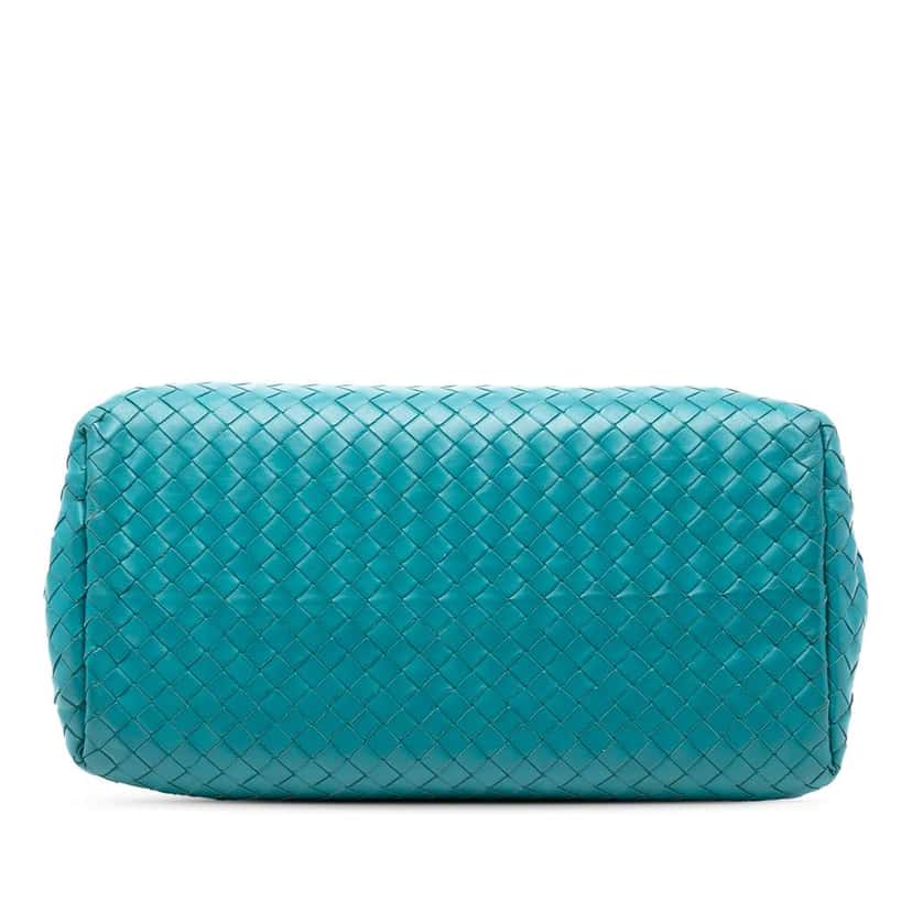 Bottega Veneta Small Nappa Intrecciato Roma Satchel Blue Leather Very good condition - Inside View