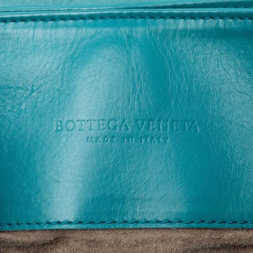 Bottega Veneta Small Nappa Intrecciato Roma Satchel Blue Leather Very good condition - Box View